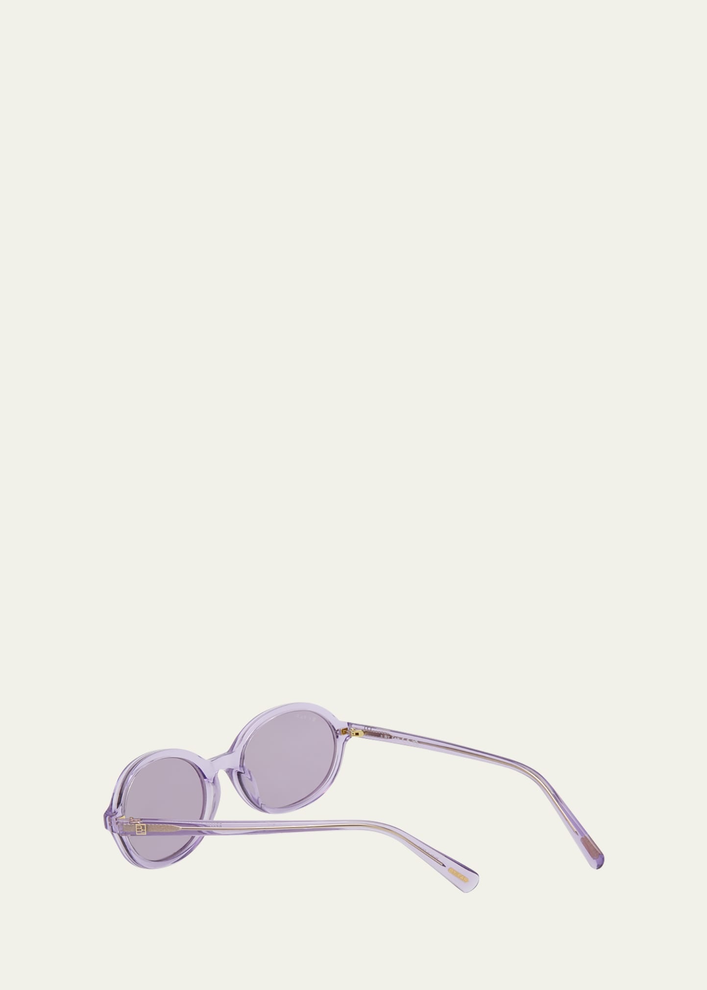 Velvet Semi-Transparent Round Acetate Sunglasses - 2