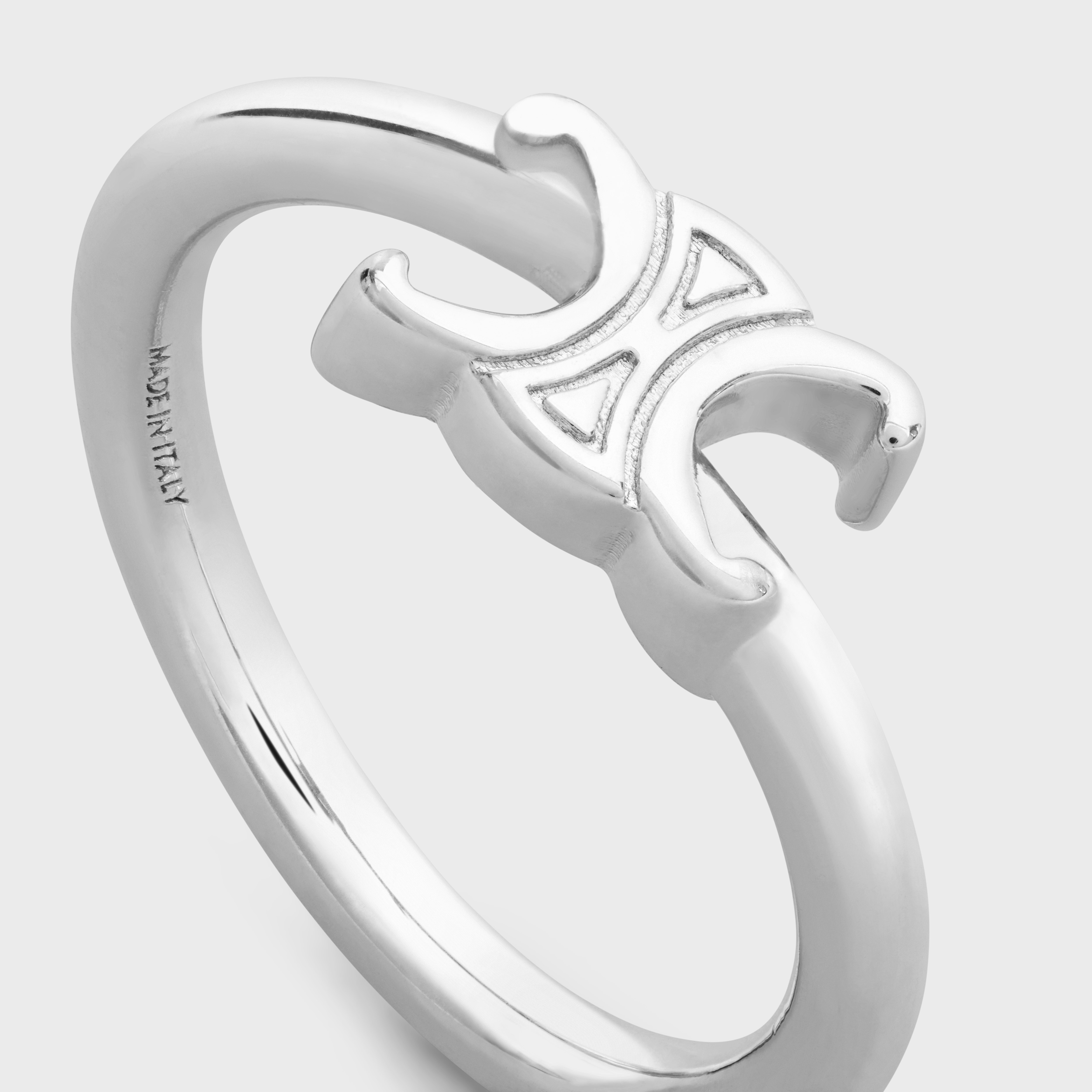 【国内発送】TRIOMPHE ASYMMETRIC RING IN BRASS CELINE Triomphe Asymmetric Ring in Brass with Rhodium Finish