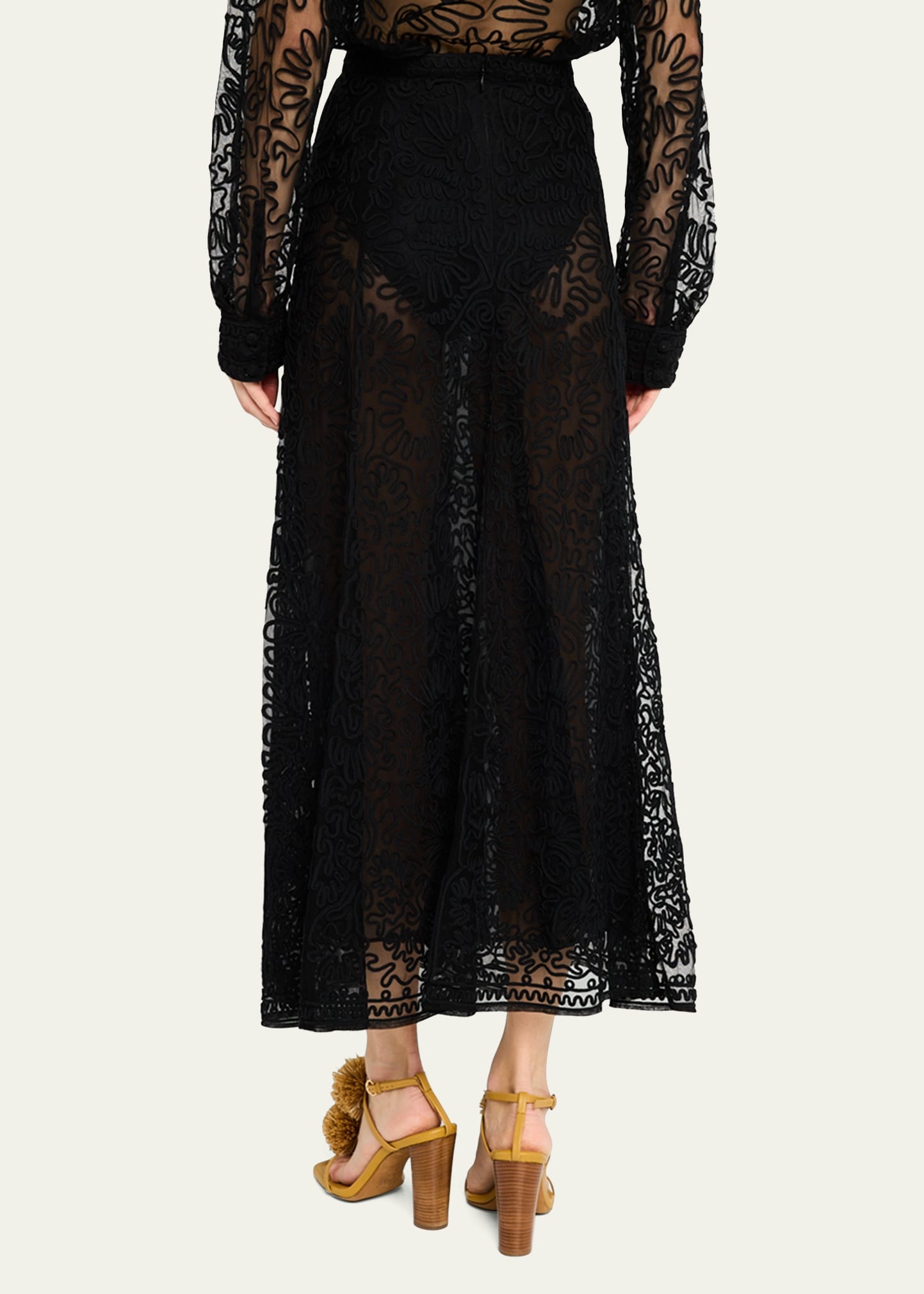Katja Sheer Embroidered Skirt - 3