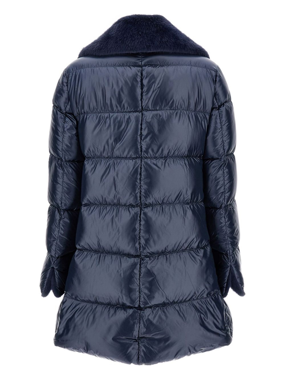 faux fur-trim padded coat - 2