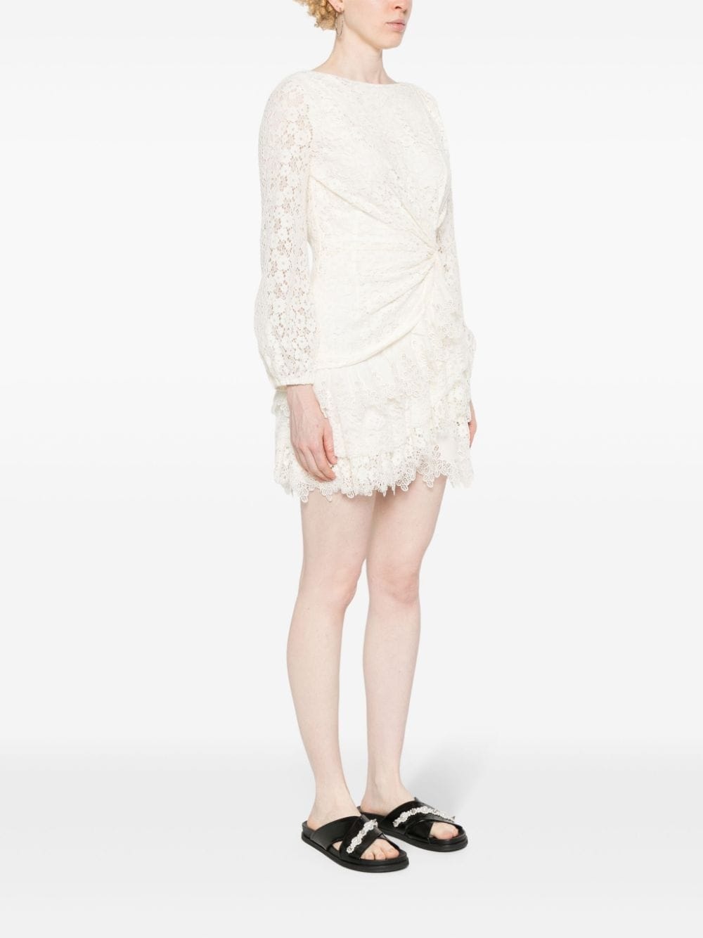 corded-lace mini dress - 3