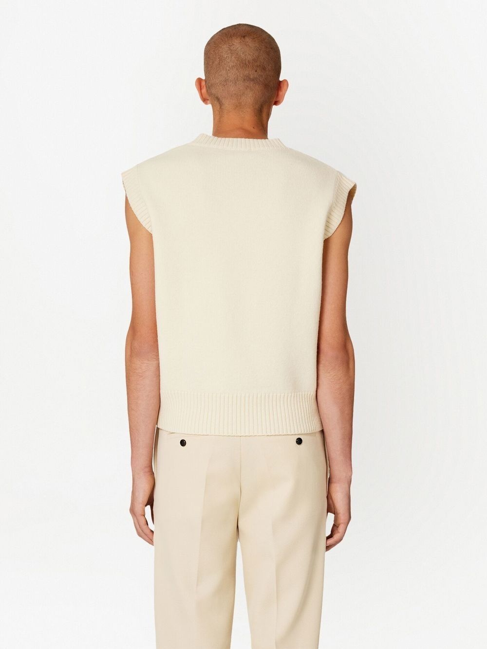 logo-intarsia knit vest - 5