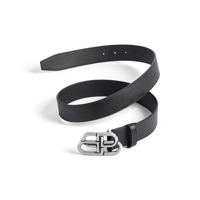 BALENCIAGA Men's Bb Large Belt in Black outlook