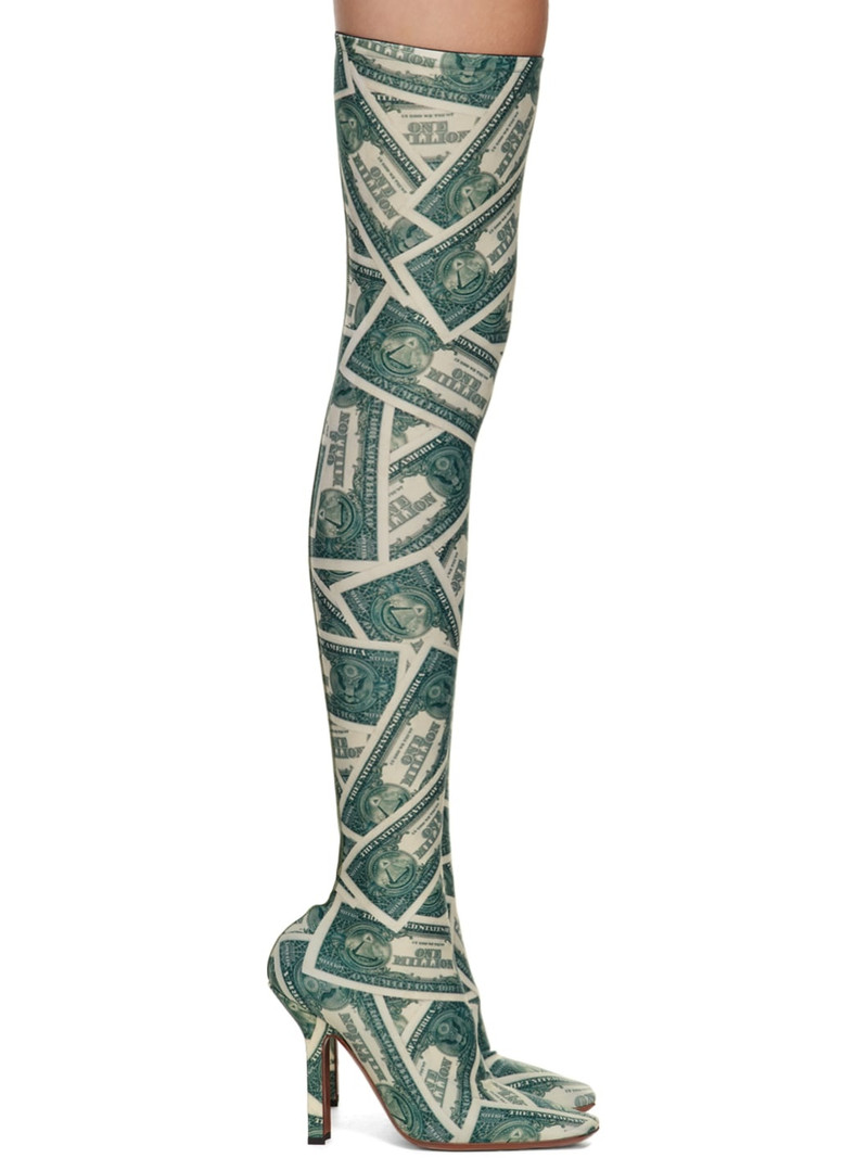 Green Boomerang Sock Boots - 1