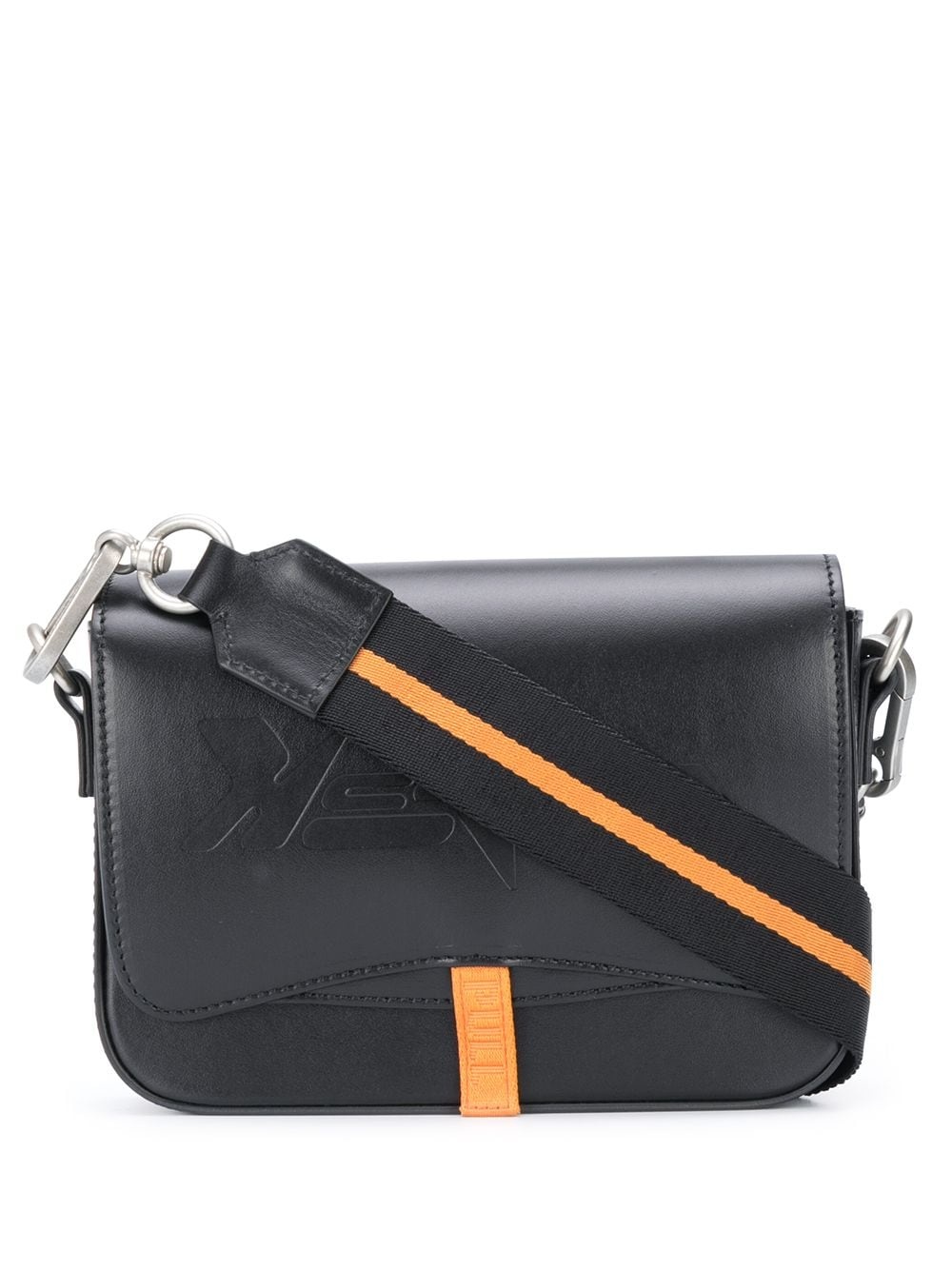 embossed logo stripe detail satchel bag - 1