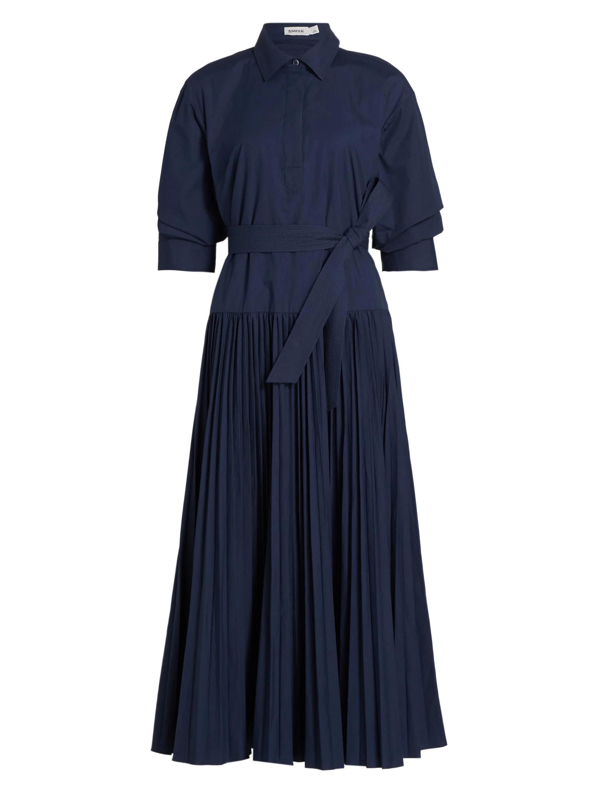 Women's Arlo Belted Maxi Shirtdress - Midnight - 1