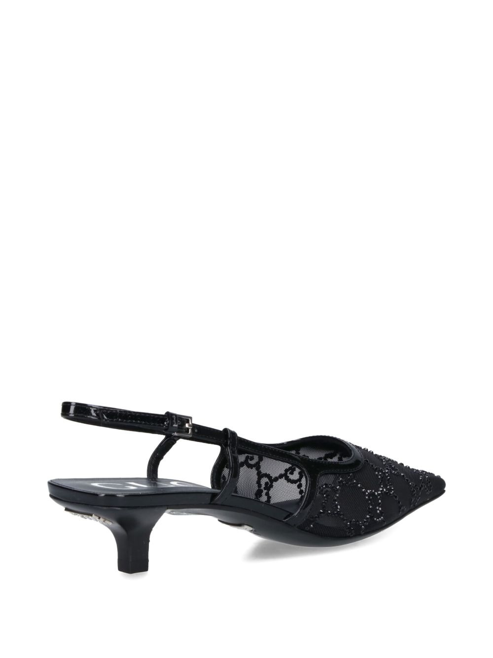 35mm crystal slingback pumps - 3