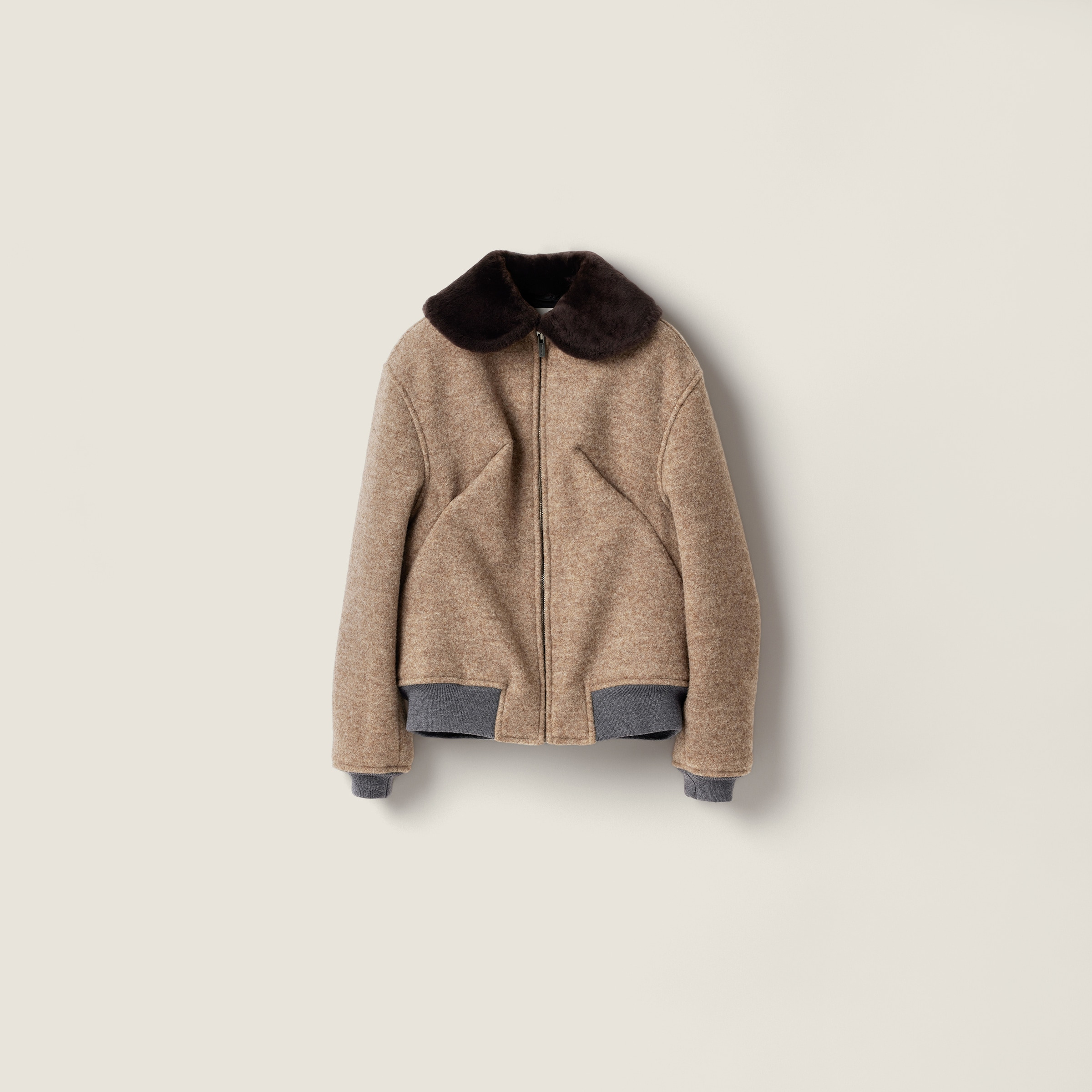 Shetland wool blouson jacket - 1