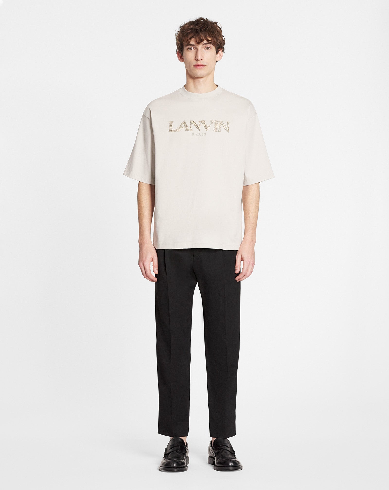 OVERSIZED T-SHIRT WITH RAFFIA LANVIN PARIS EMBROIDERY - 2