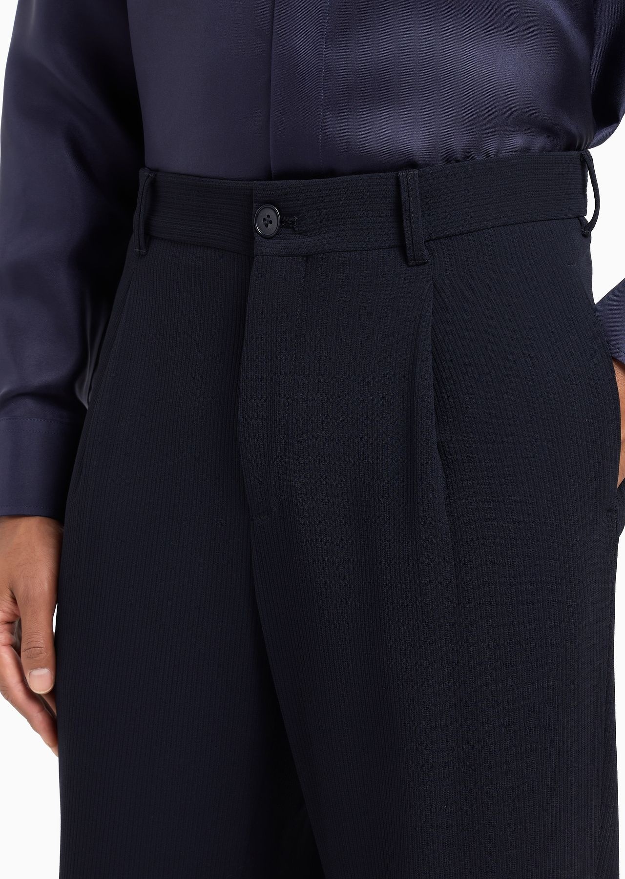 Single-pleat virgin wool trousers - 5