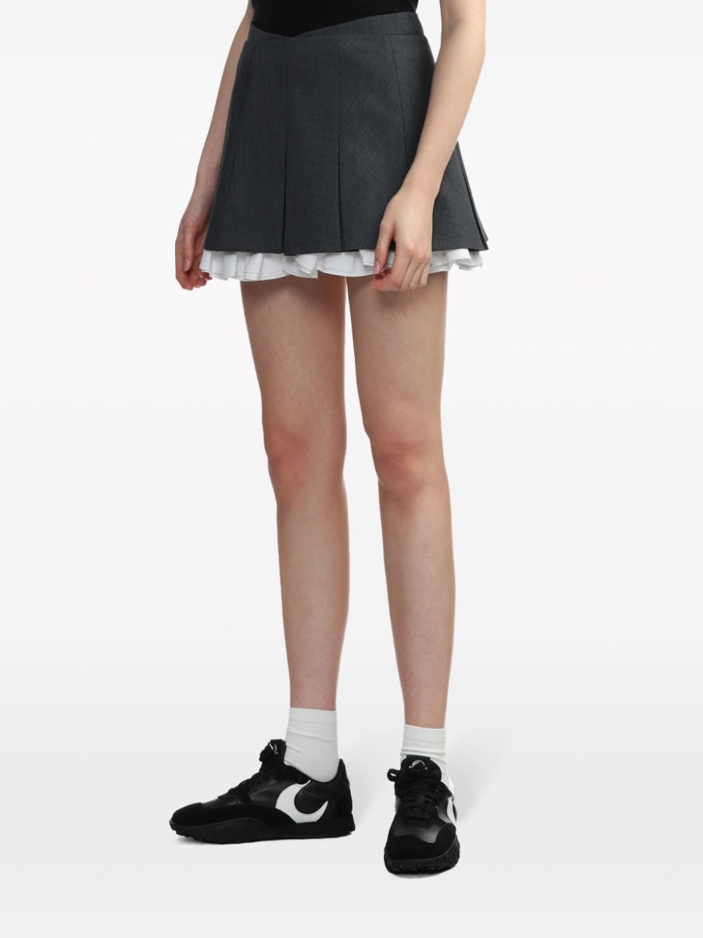 ruffled-trim pleated miniskirt - 3