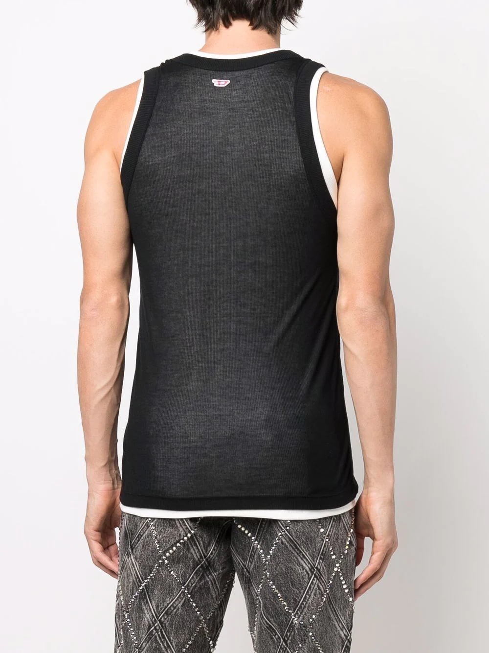 layered-effect ribbed tank top - 4