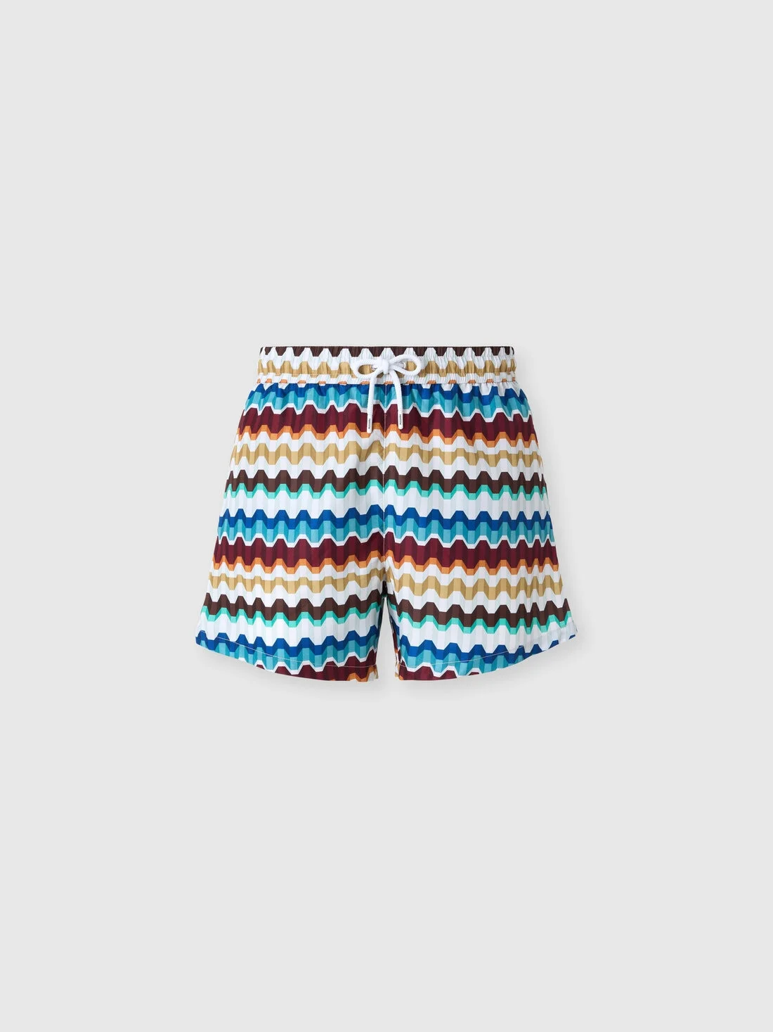 Printed swim shorts with Greek key motif - 1