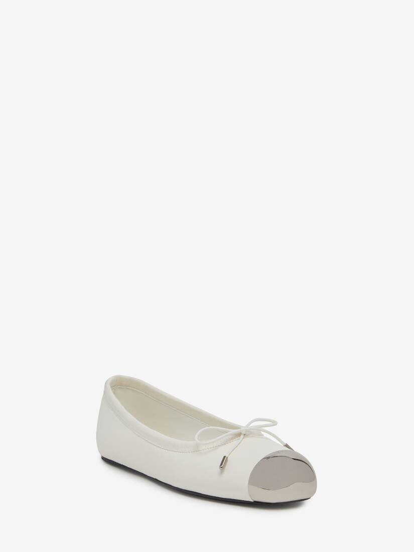 Punk Ballet Flat in Ivory - 4