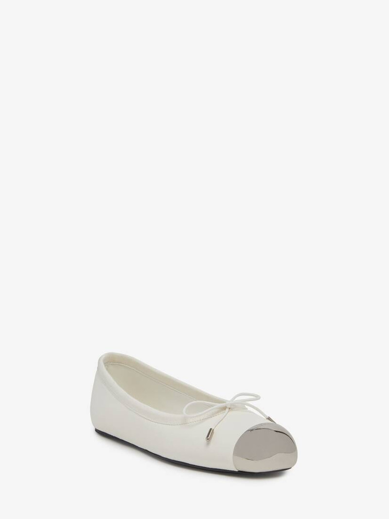 Punk Ballet Flat in Ivory 4