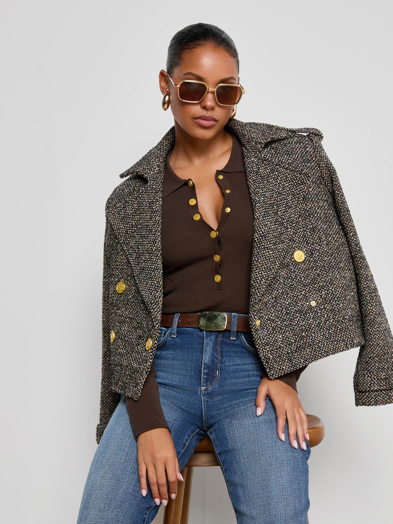 Xoey Cropped Tweed Trench 7