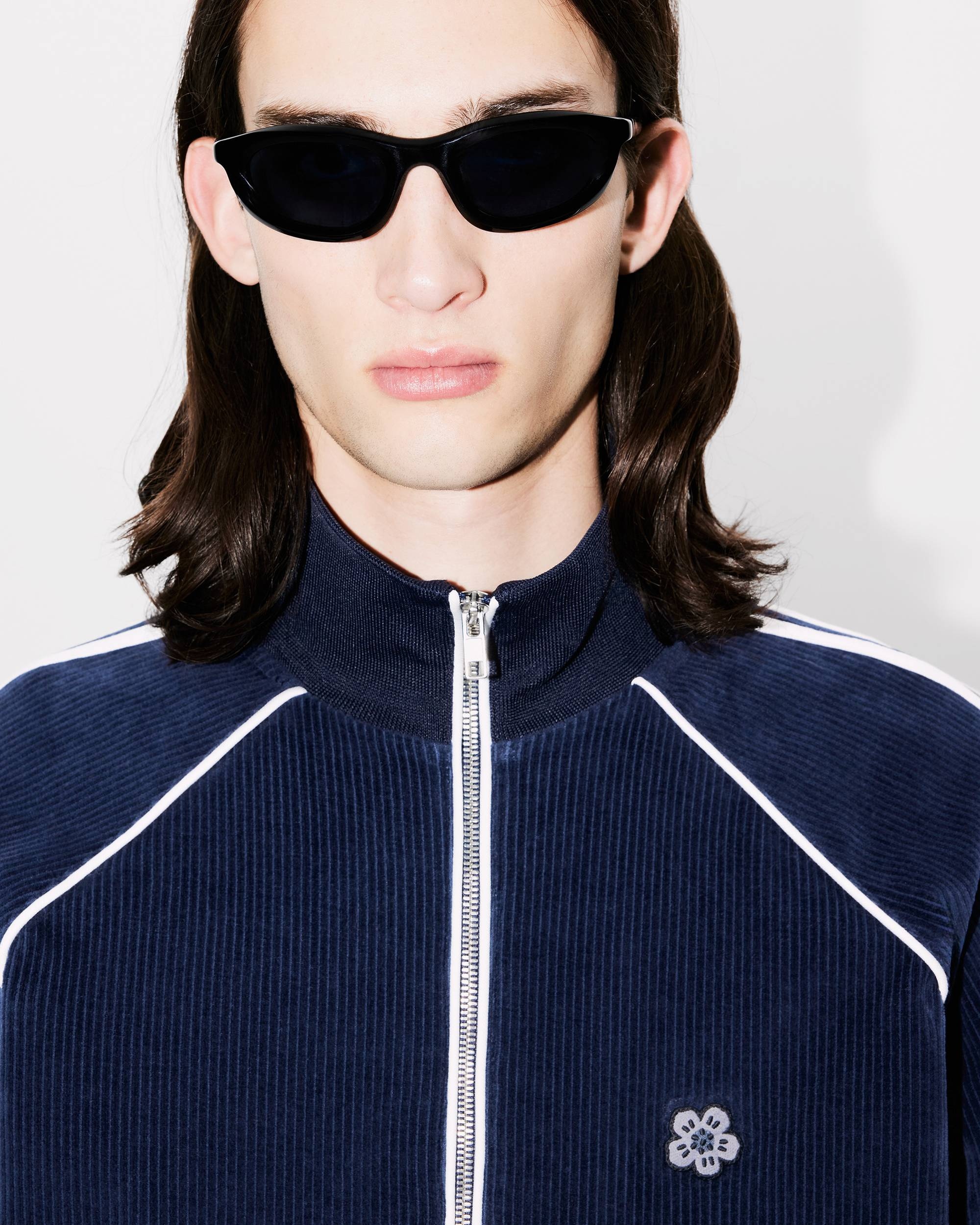 Embroidered velvet track jacket - 6