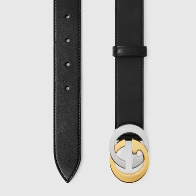 GUCCI Leather belt with Interlocking G buckle outlook