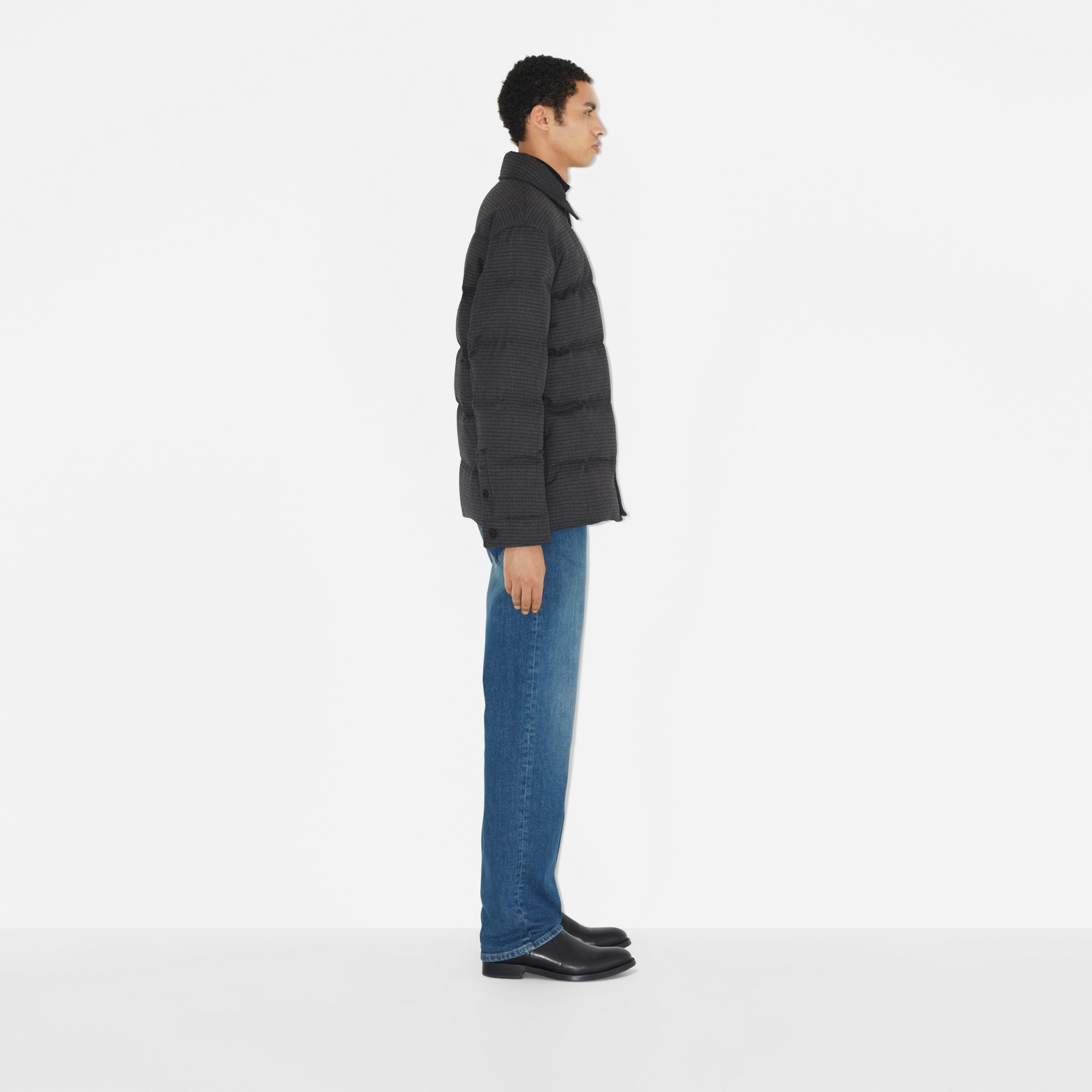 Check Wool Down-Filled Overshirt - 3