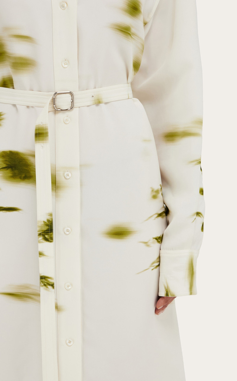 Printed Shirt Dress white 5