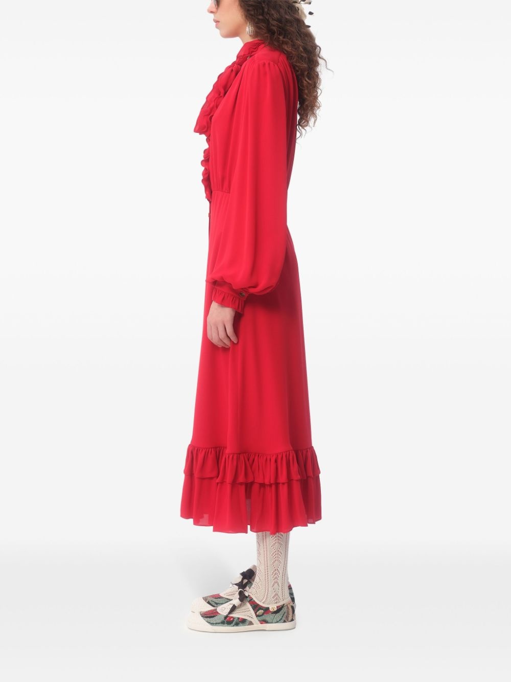 logo-engraved buttoned maxi dress - 4
