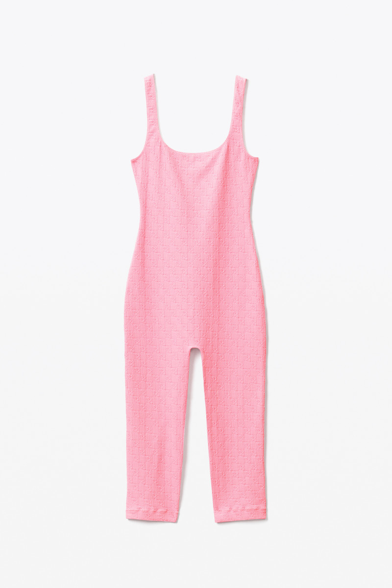 CATSUIT IN TEXTURED LOGO JERSEY 1