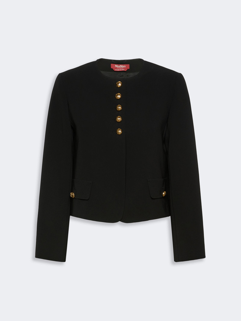 PANIERE Technical cady crew-neck jacket - BLACK 1