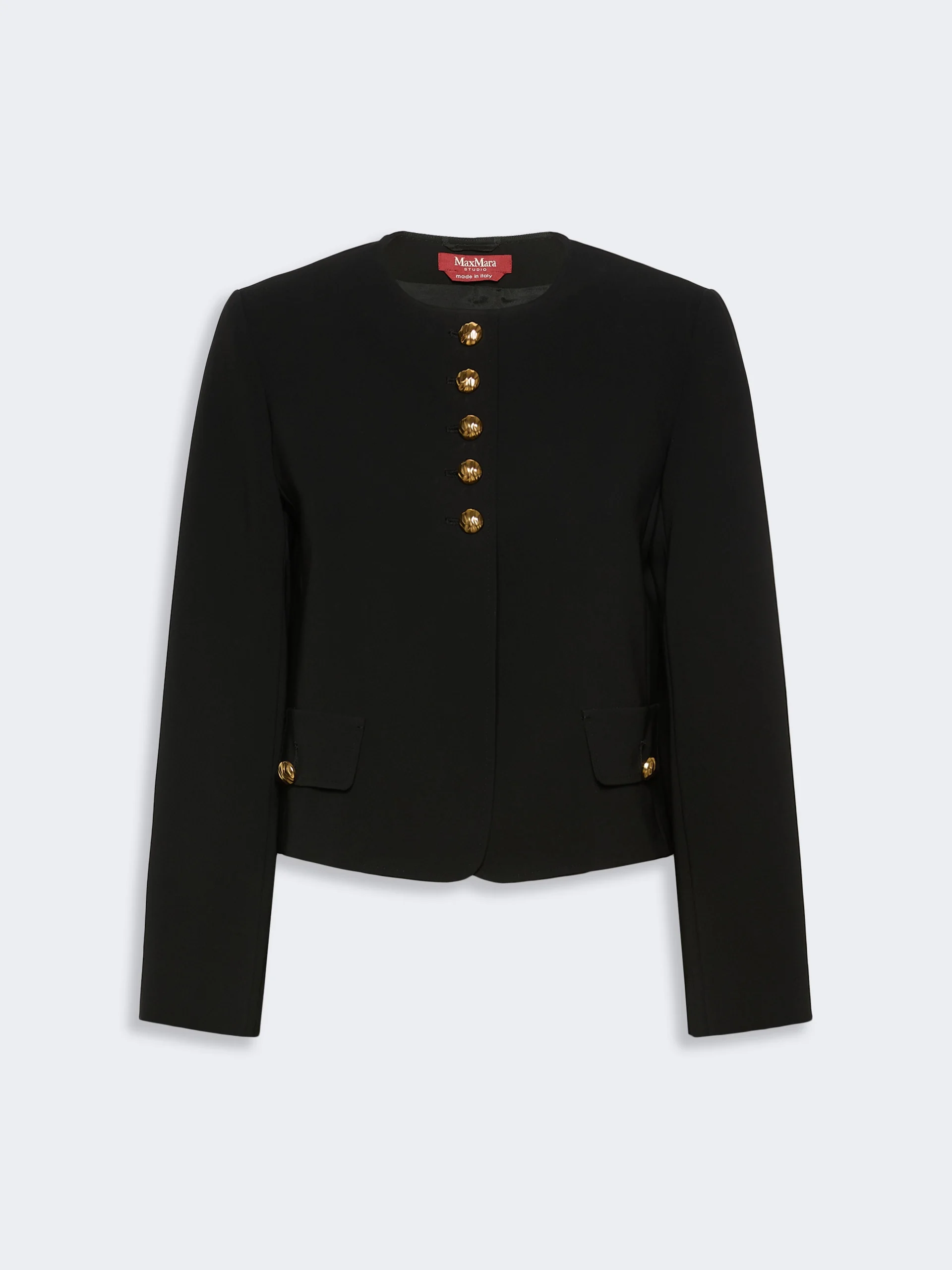 PANIERE Technical cady crew-neck jacket - BLACK - 1