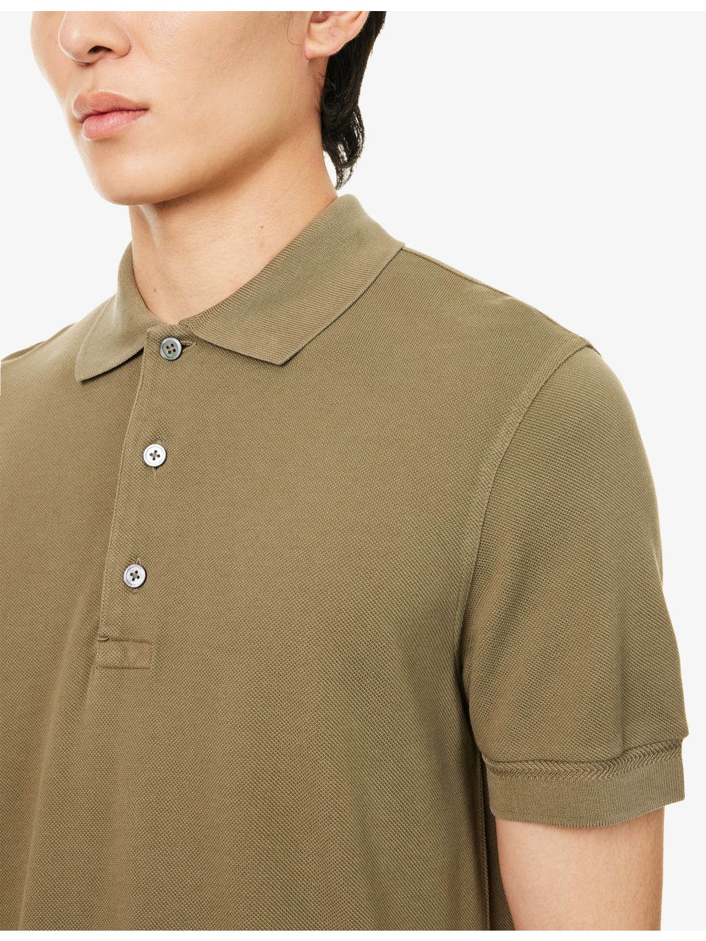 Short-Sleeve Piquet  Cotton-Blend Polo Shirt - 5