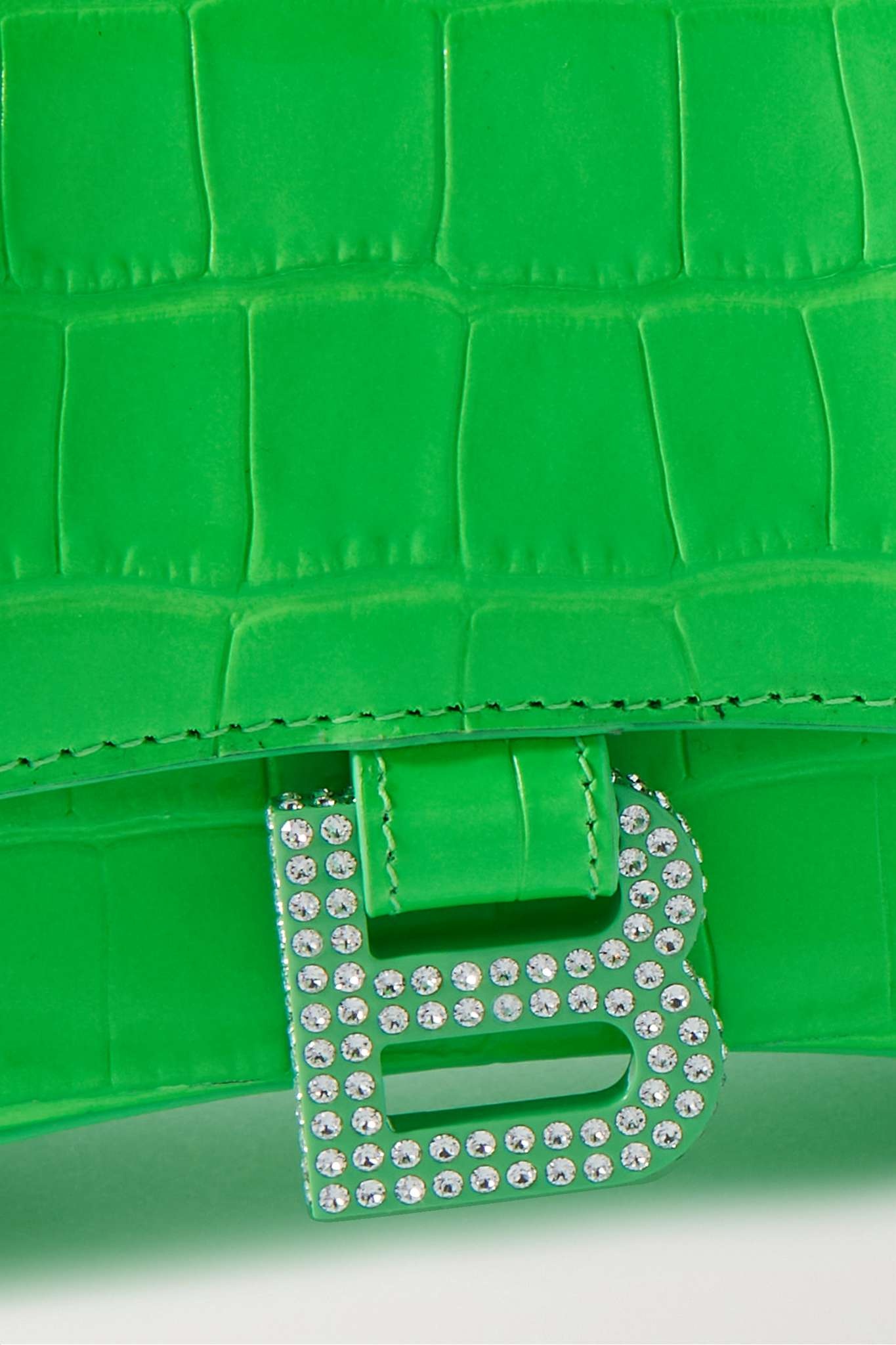 Hourglass XS croc-effect patent-leather tote - 4