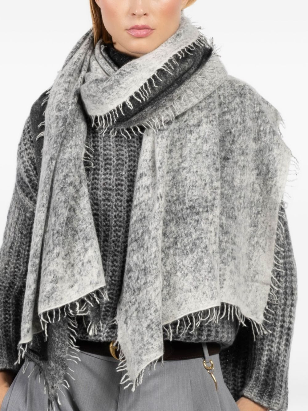 frayed-edge mottled scarf - 3