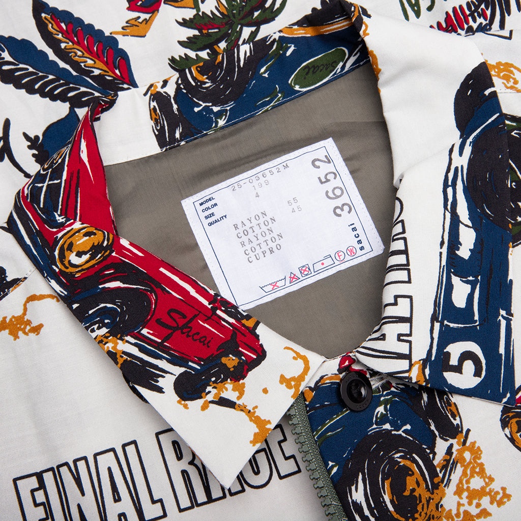 CAR RACE TROPICAL PRINT SHIRT - IVORY - 3