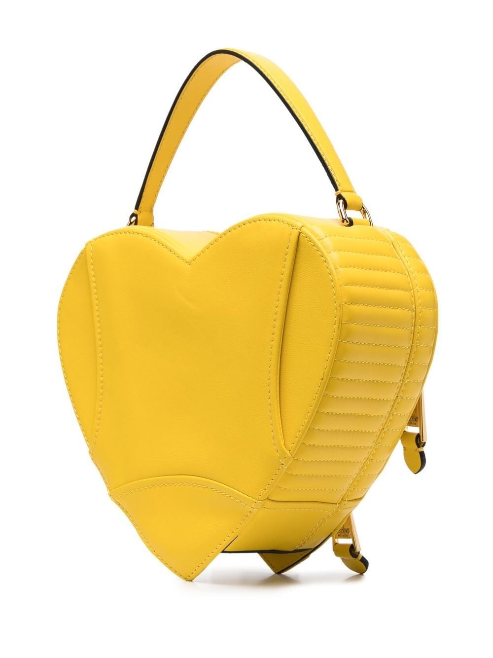 heart-shaped leather jacket bag - 3