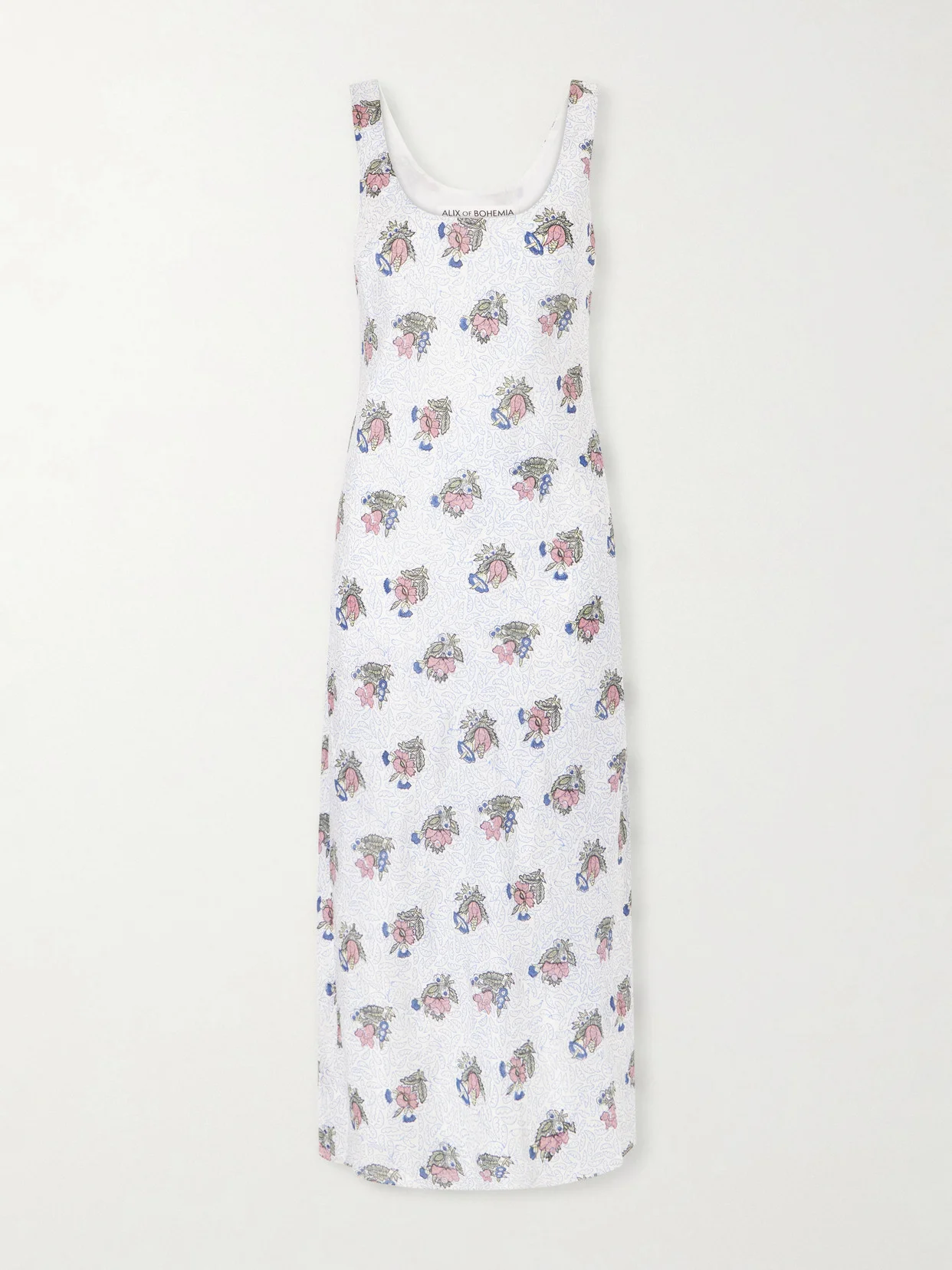 Adele Mist Quatre Floral Patterned Silk Midi Dress - 1