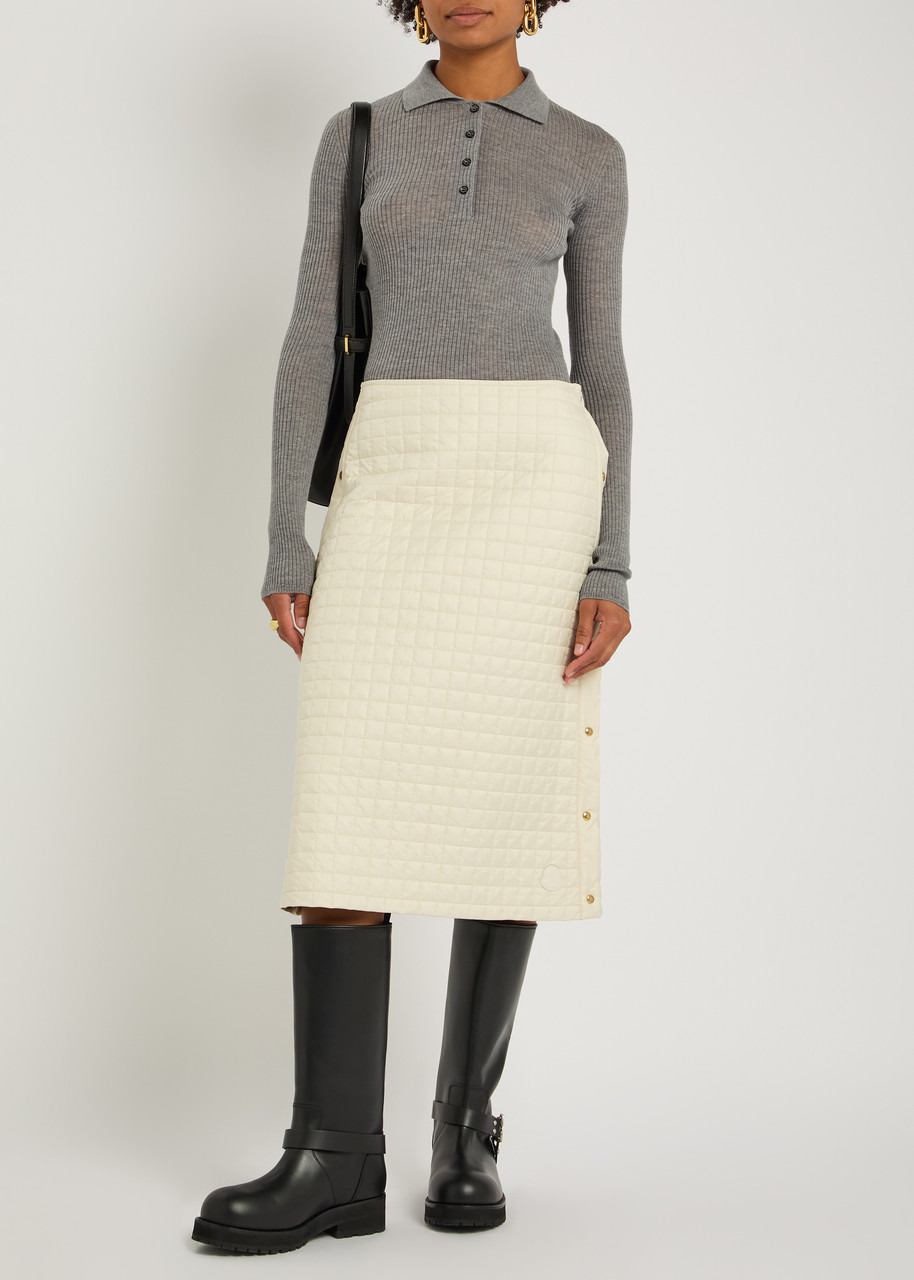 Moncler Quilted Shell Midi Skirt - 4