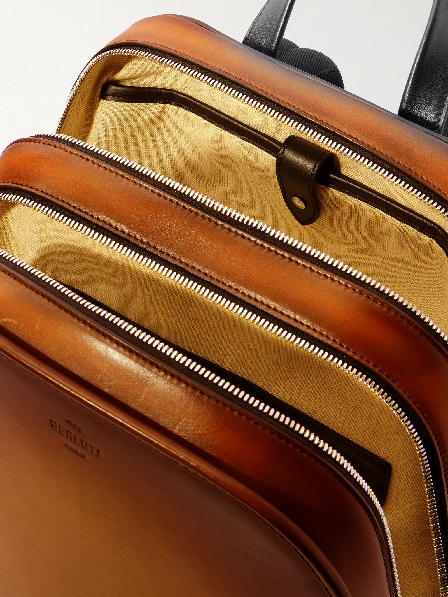 Working Day Scritto Venezia Leather and Twill Backpack Brown - 5