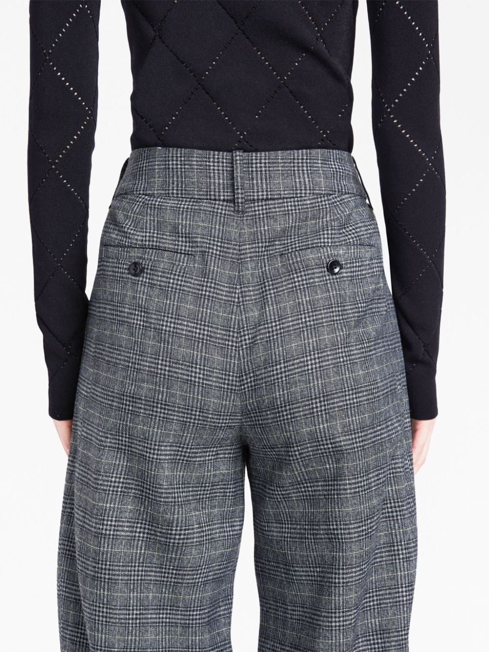 plaid wide-leg tailored trousers - 6