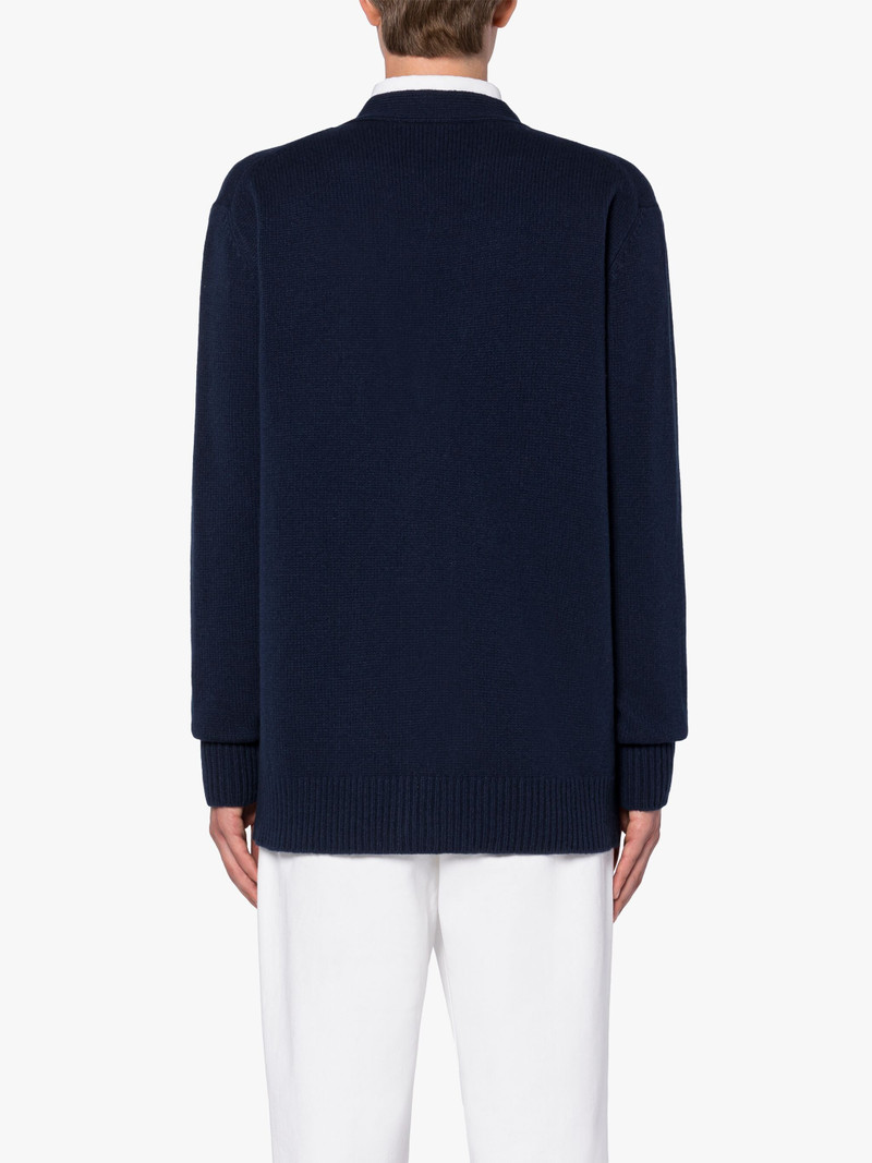 STOCKHOLM DEEP BLUE MERINO WOOL & CASHMERE CARDIGAN 4