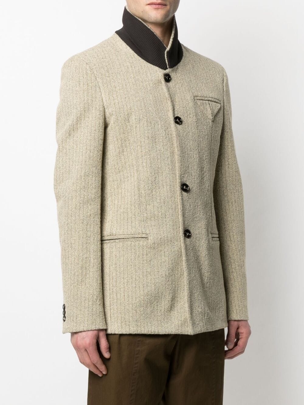 notched-lapel single-breasted coat - 3