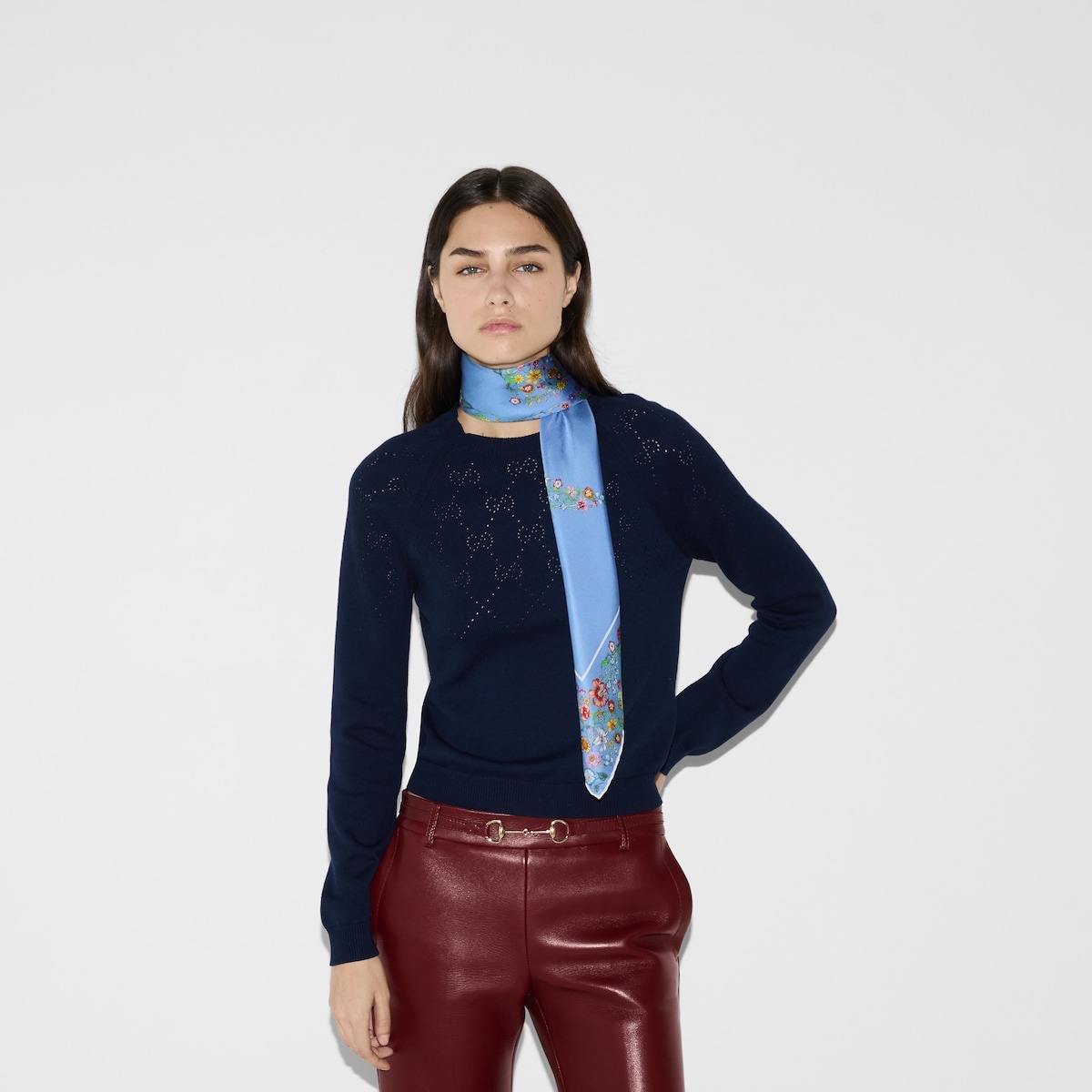 Double G floral print silk carré - 3