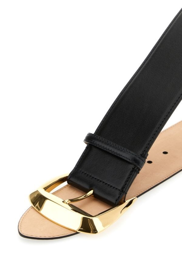 Black leather belt - 4