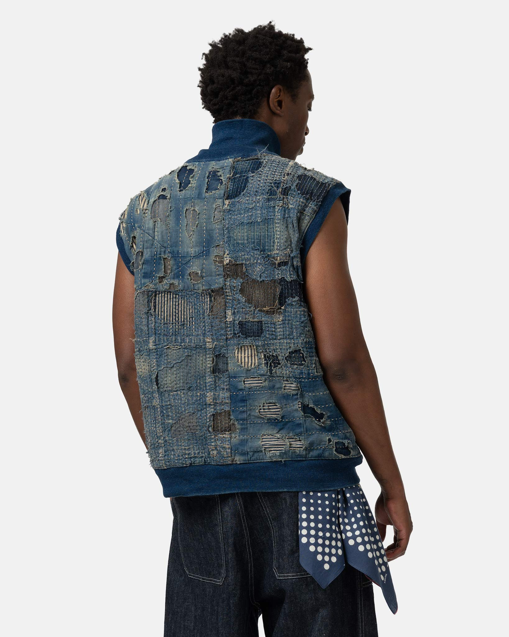 IDG SWT x BORO Half Vest Indigo - 4