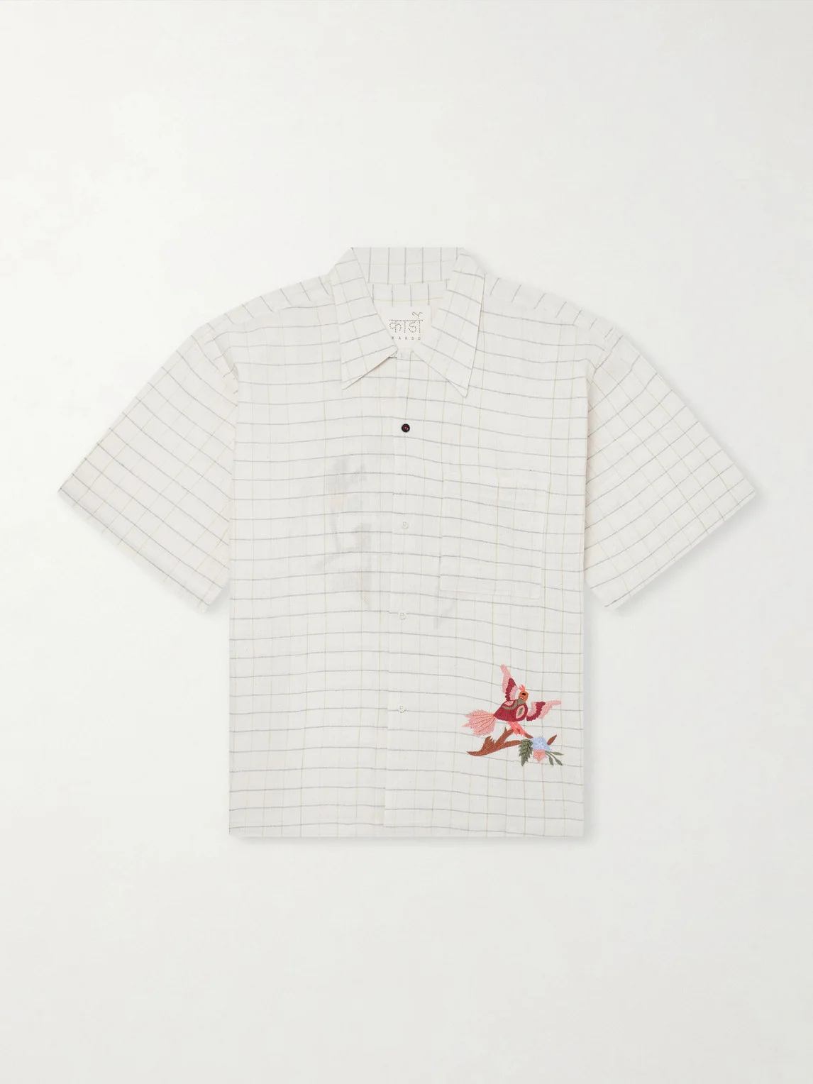 Rohit Embroidered Checked Cotton Shirt - 1