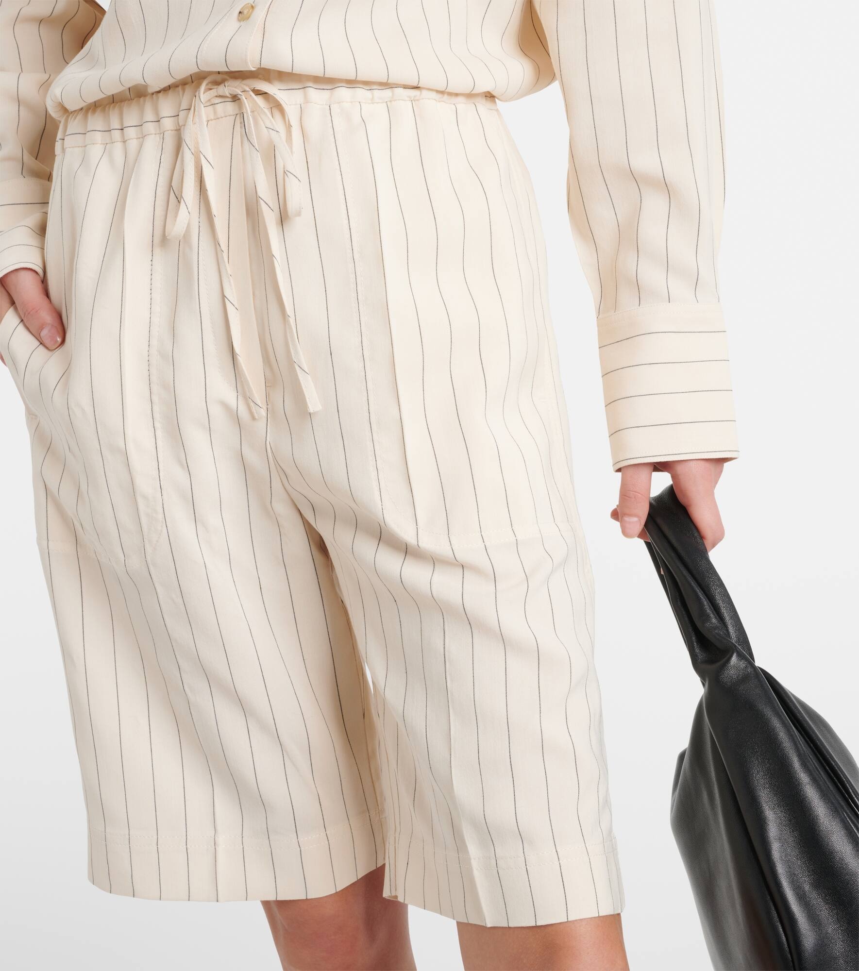Pinstripe twill shorts - 4