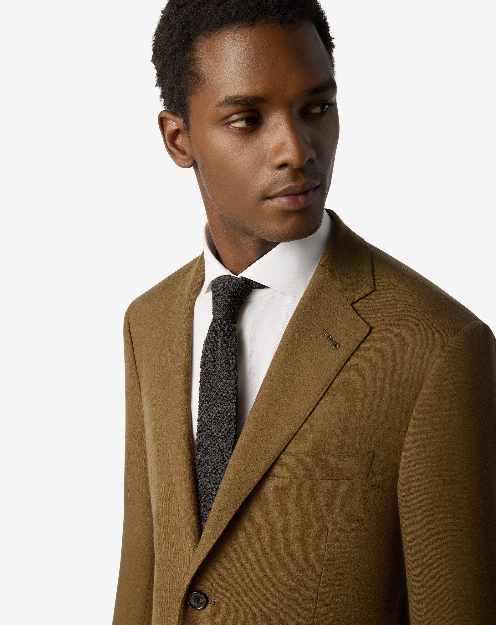 Tobacco brown super 160’s wool flannel suit - 5