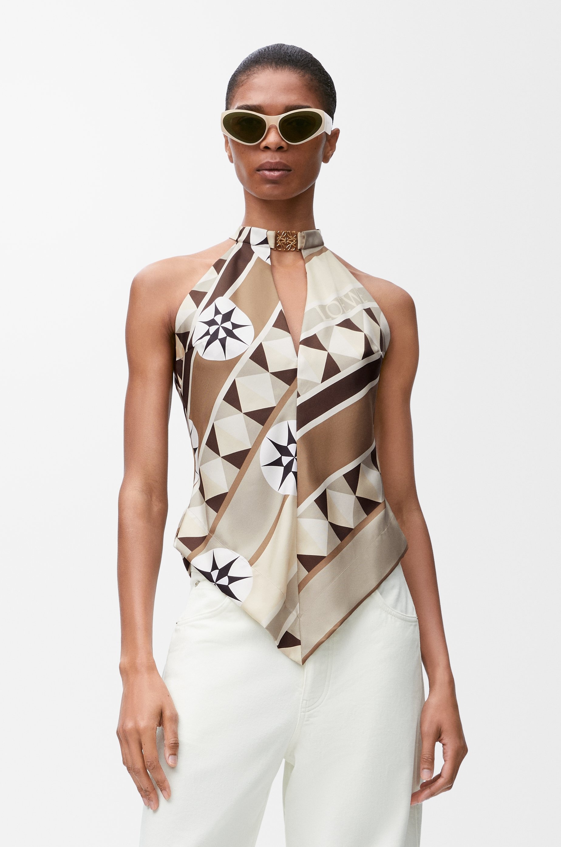 Halterneck top in silk - 3