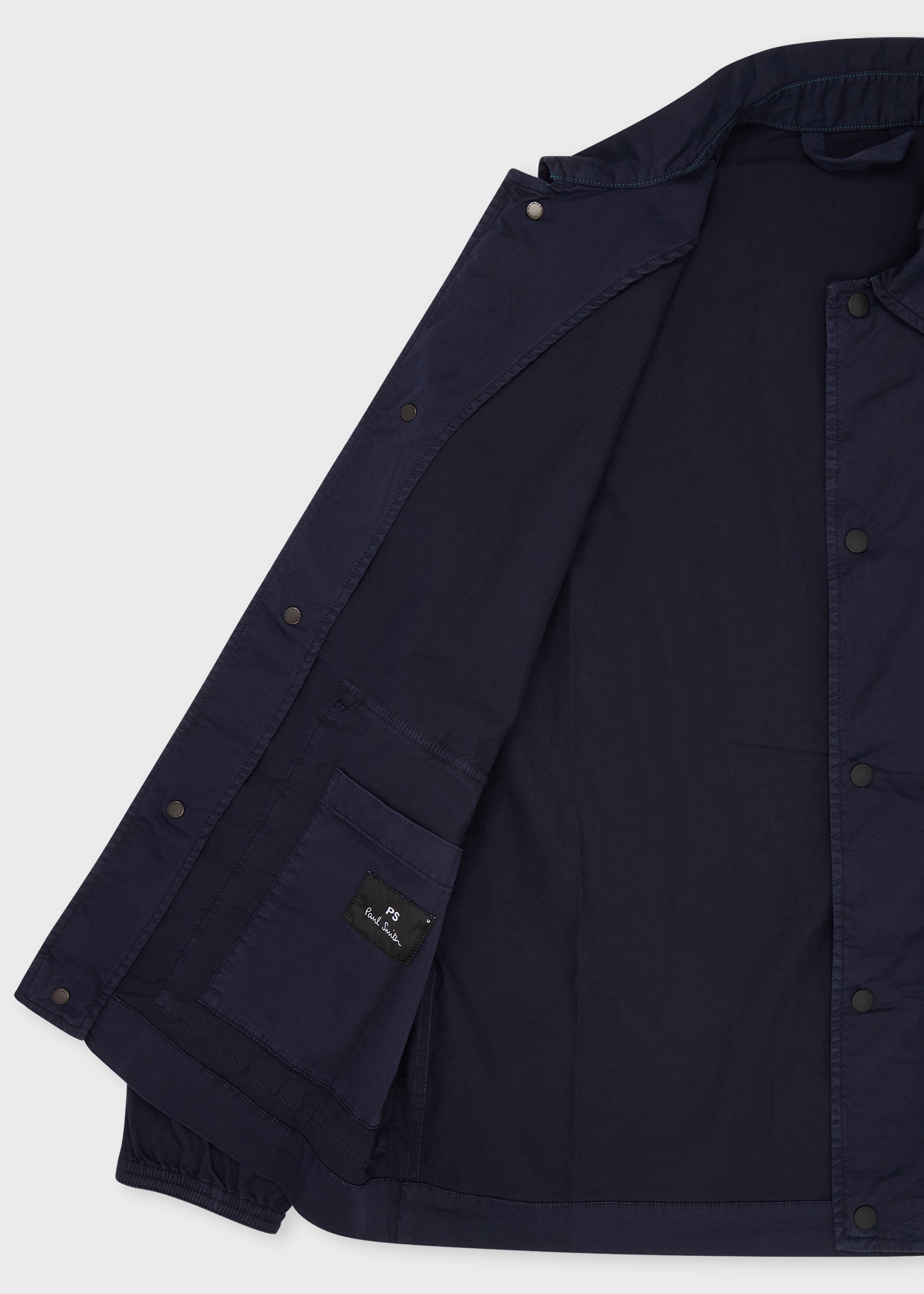 Navy Garment-Dyed Sateen-Cotton Blend Work Jacket - 2