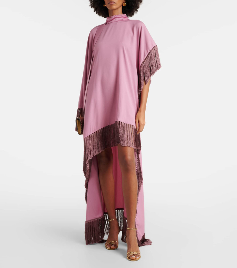 Taller Marmo Asymmetric fringed satin kaftan outlook