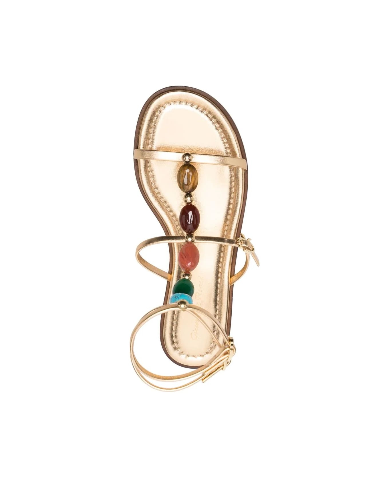 Shanti 05 Sandals In Gold Metallic Leather - 3