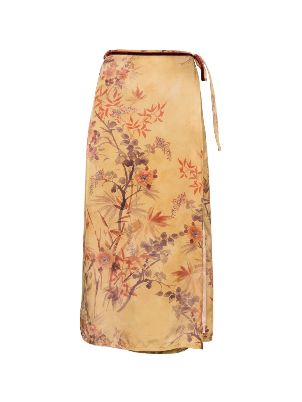 floral-print silk-blend midi skirts - 1